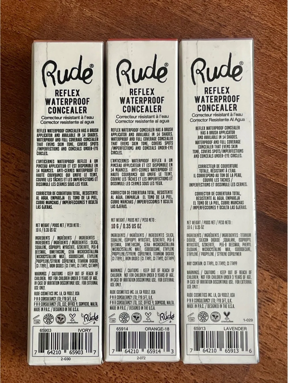Rude Cosmetics Reflex Waterproof Concealer 3-Piece Set